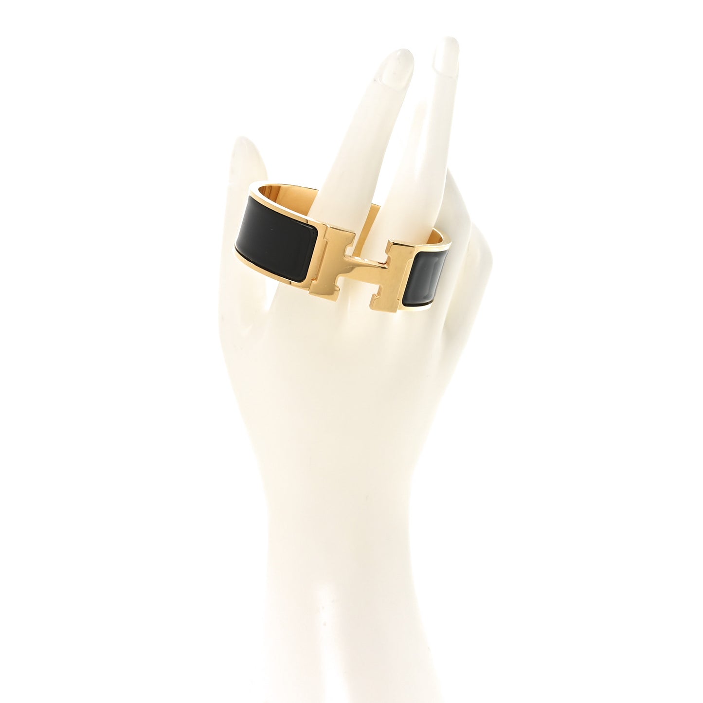 Enamel Wide Clic Clac H Bracelet PM Black