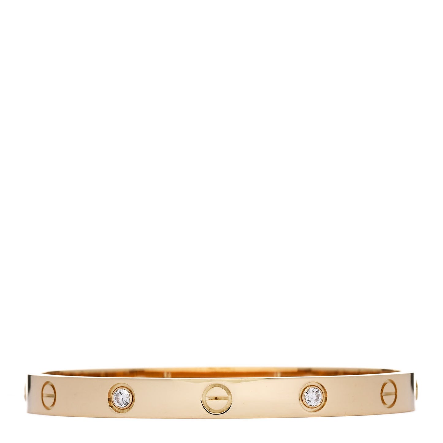 18K Yellow Gold 4 Diamond LOVE Bracelet 17