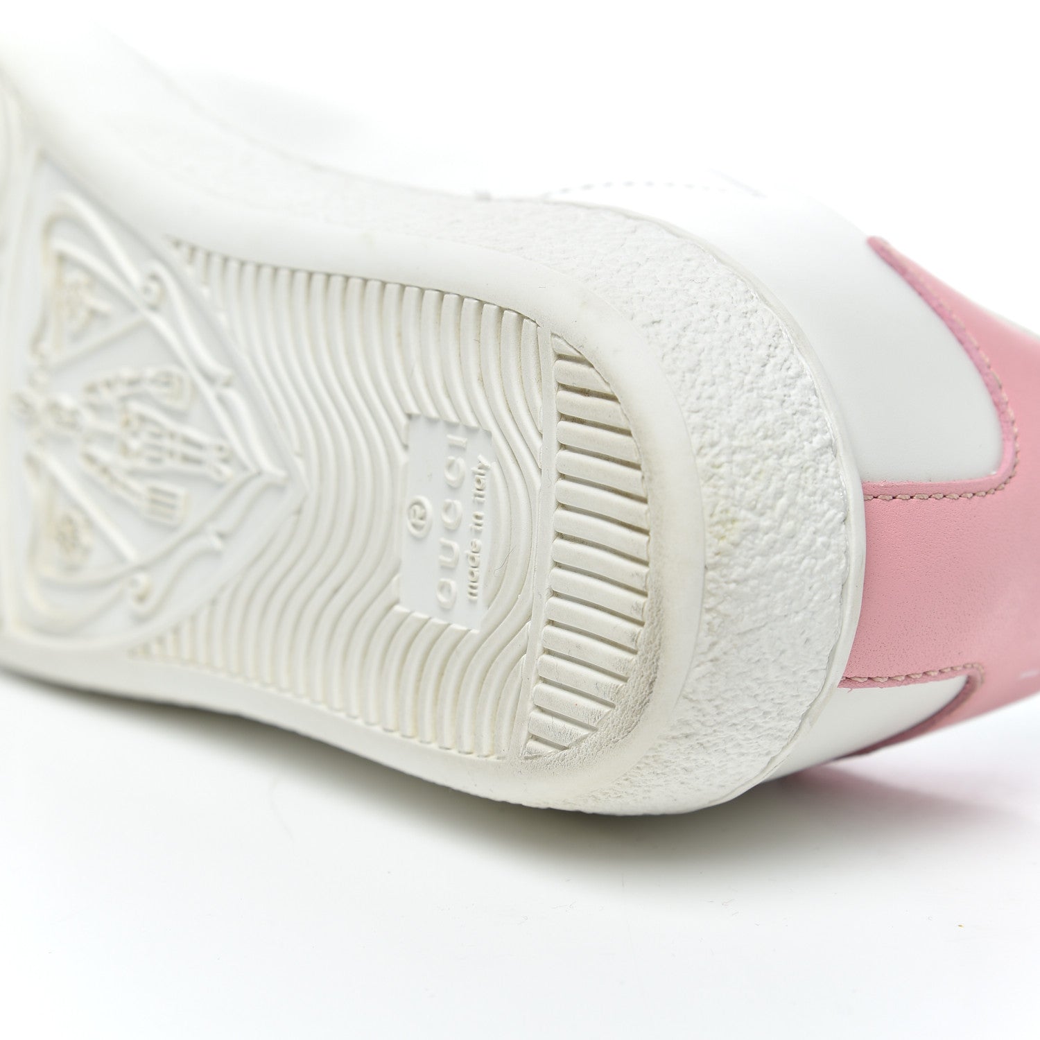 Gucci Calfskin Interlocking G Perforated Womens Ace Sneakers 35 White Wild Rose 10 of 14