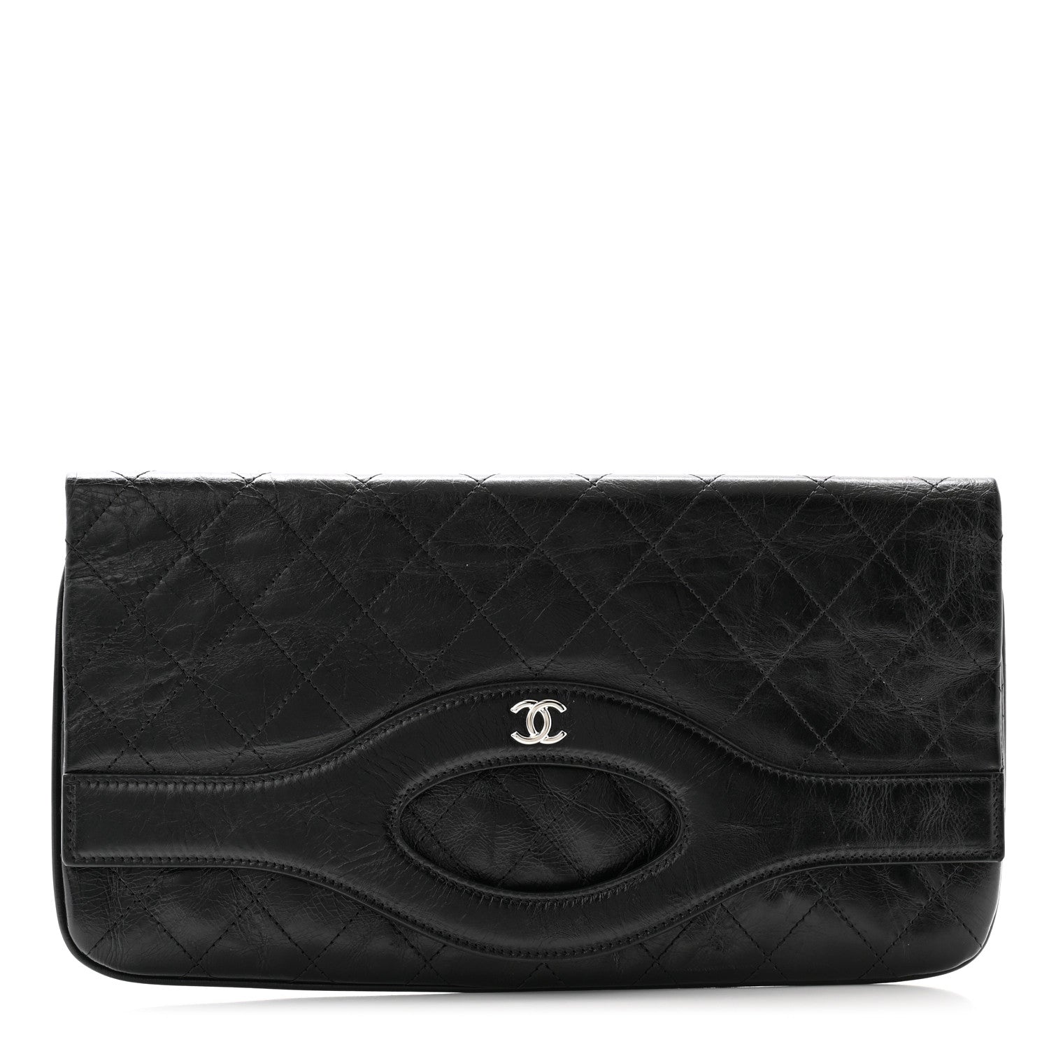 Chanel Shiny Crumpled Calfskin Large 31 Pouch Black 1 of 7