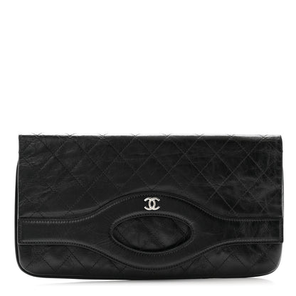 Chanel Shiny Crumpled Calfskin Large 31 Pouch Black 1 of 7