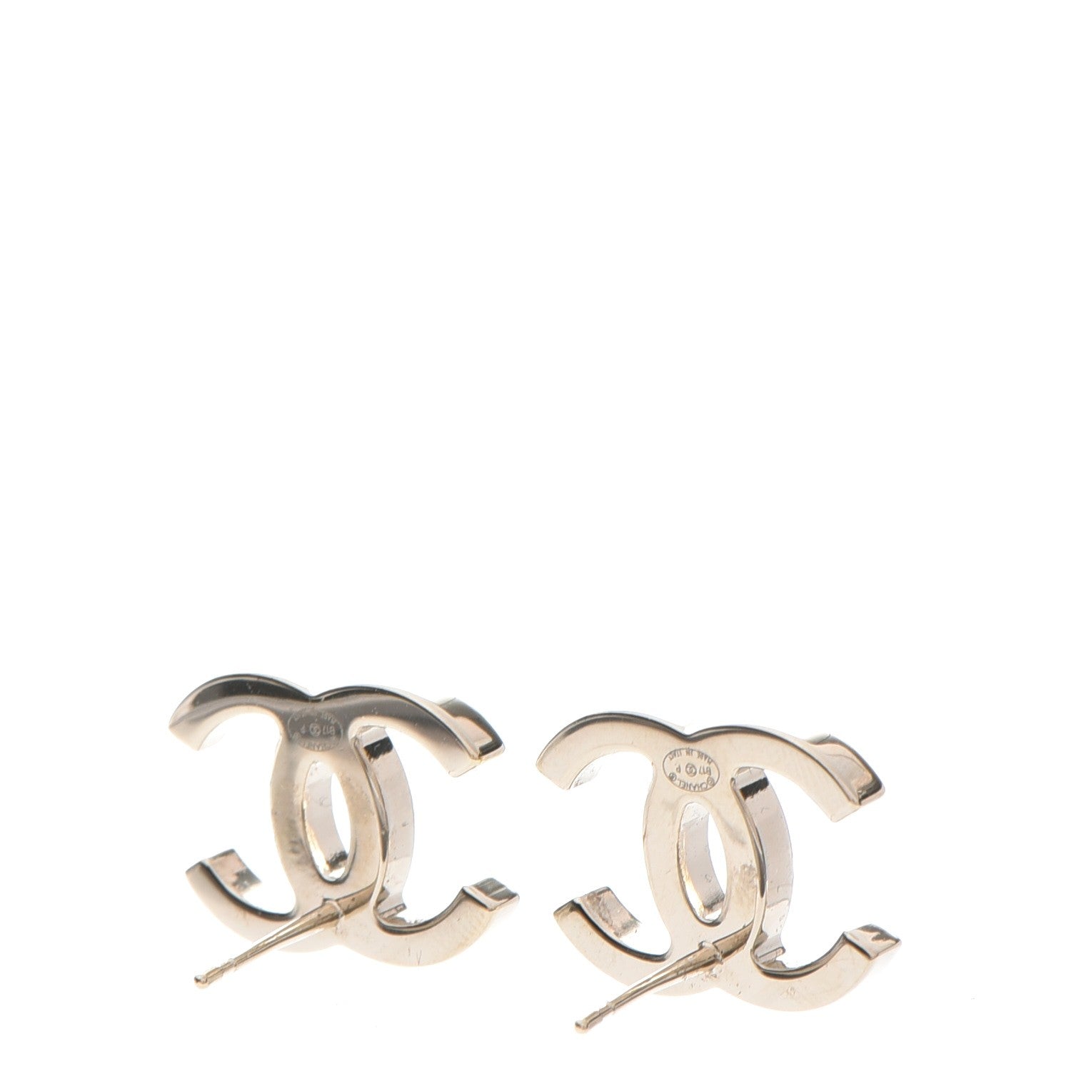 Chanel Metal CC Stud Earrings Gold 4 of 6