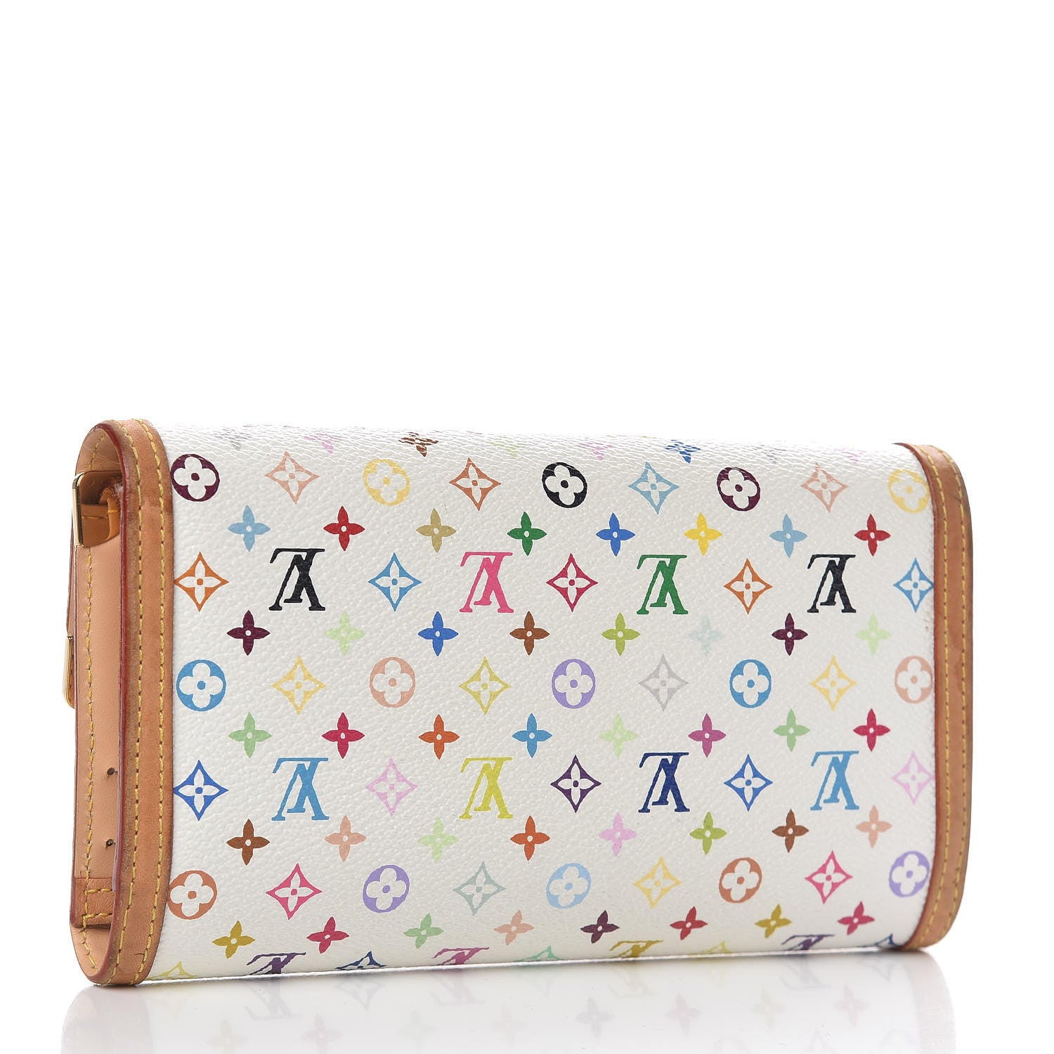 Louis Vuitton Monogram Multicolor Porte Tresor International Wallet White 3 of 7
