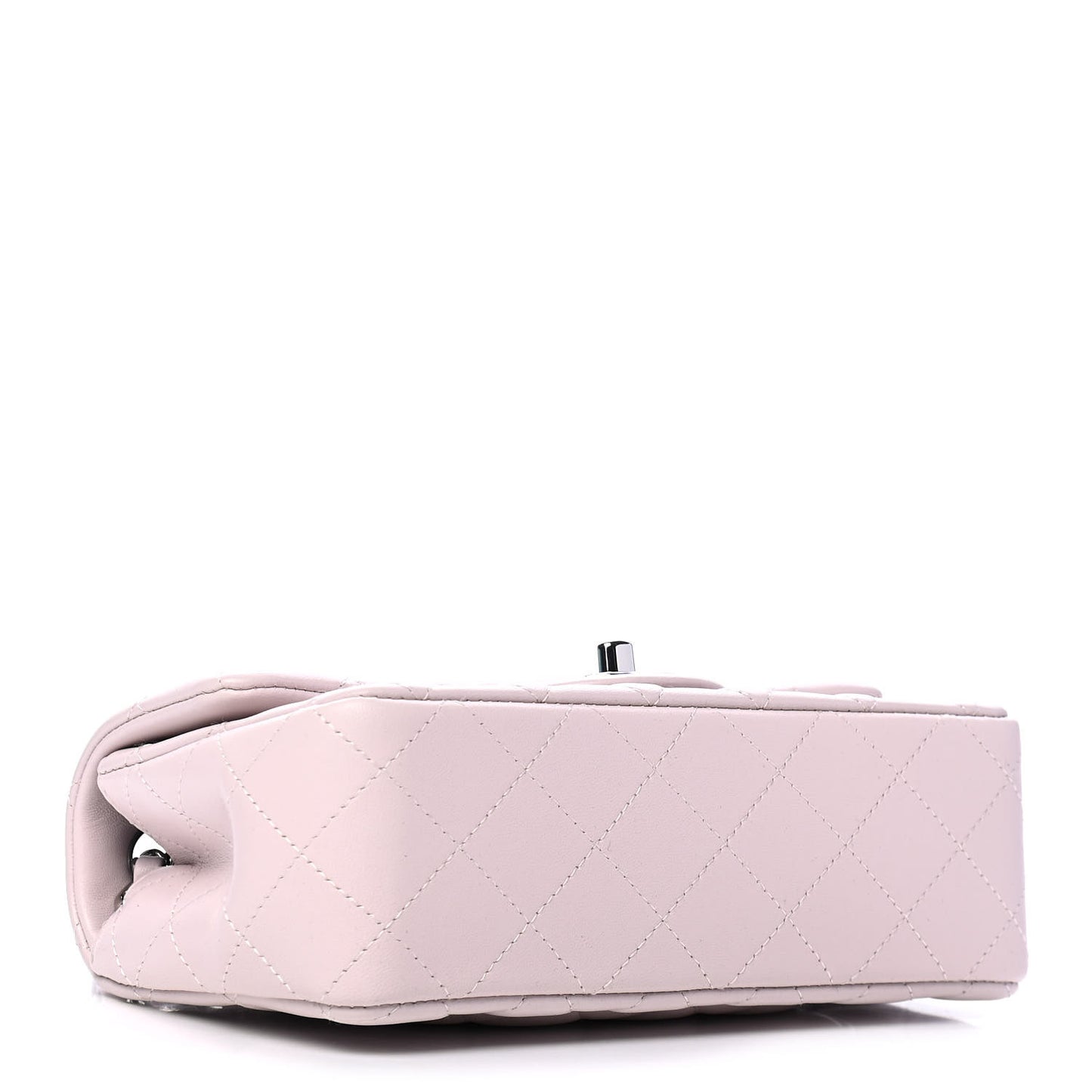 Lambskin Quilted Mini Rectangular Flap Light Purple