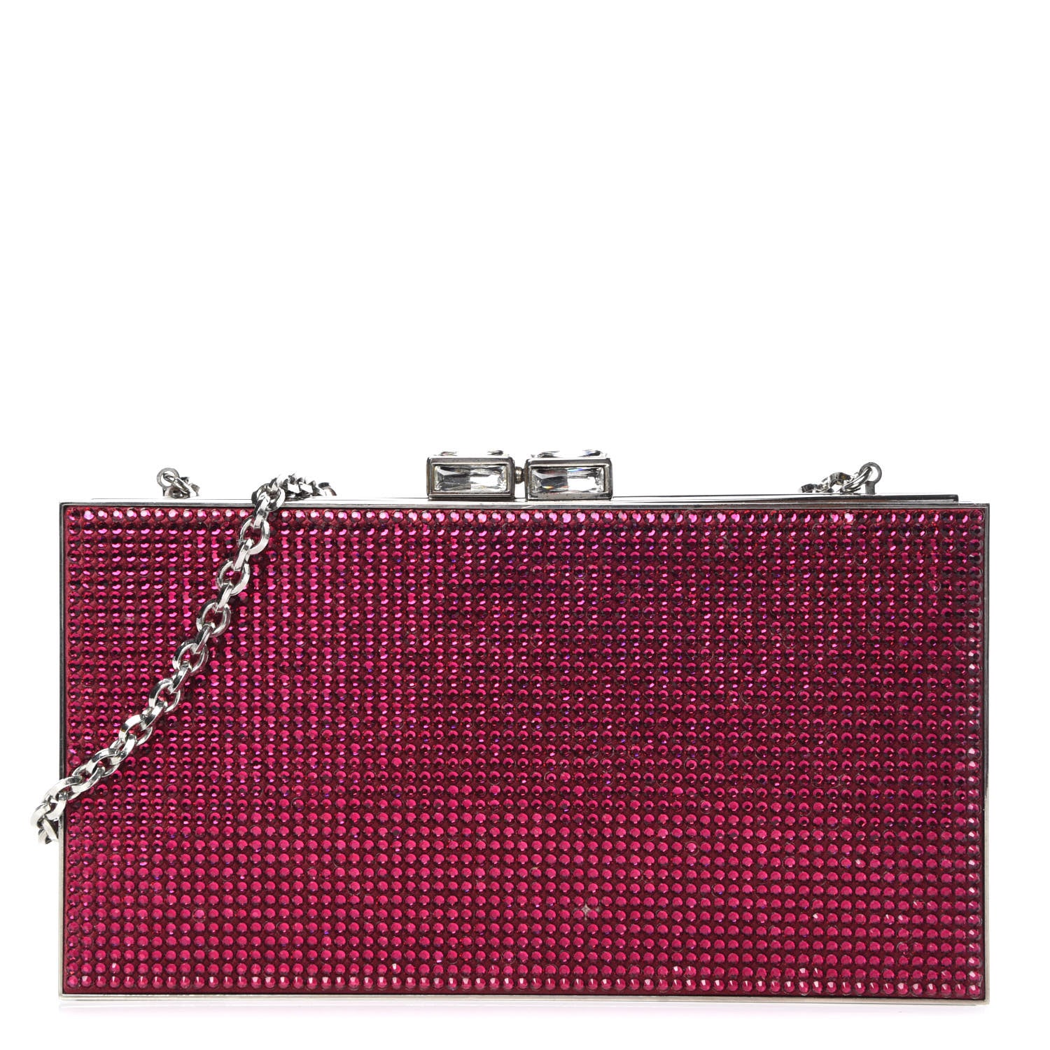 Judith Leiber Swarovski Crystal Minaudiere Clutch Pink 1 of 8