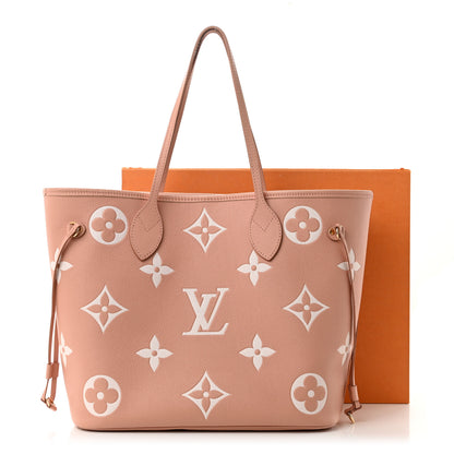Louis Vuitton Empreinte Monogram Giant Neverfull MM Trianon Pink Cream 3 of 11