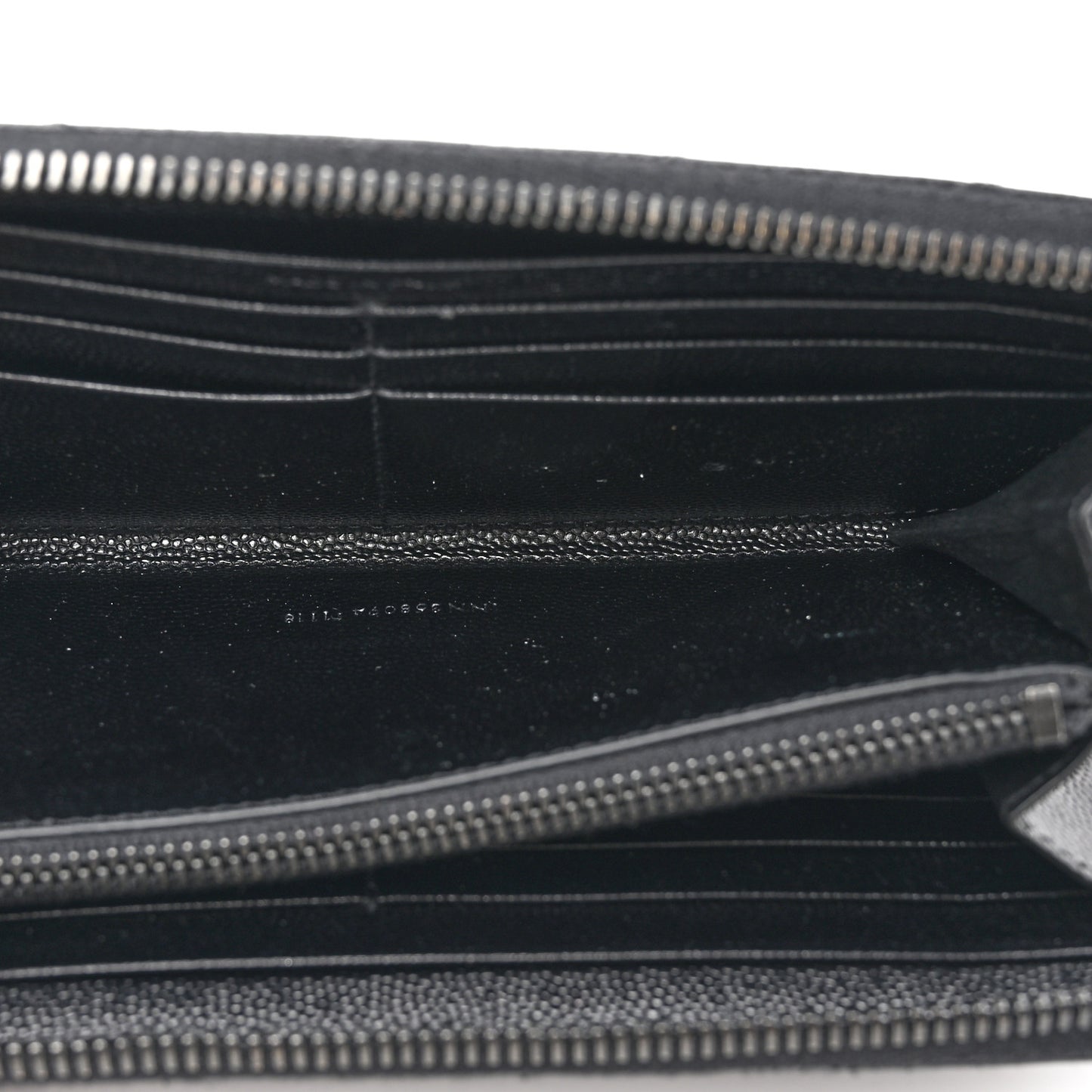 Grain De Poudre Matelasse Chevron Monogram Monochrome Zip Around Wallet Black