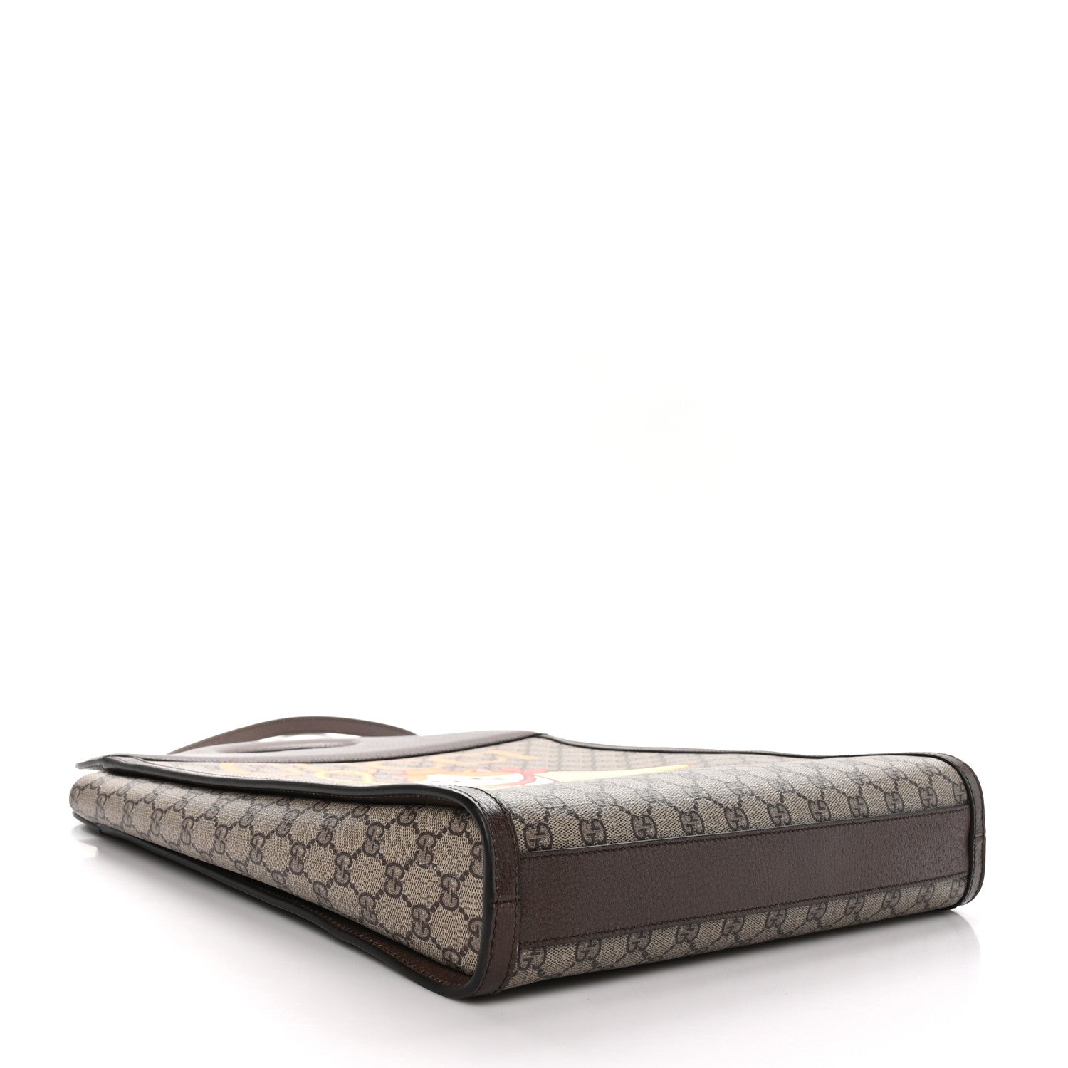 Gucci X BNF Supreme Monogram Textured Dollar Calfskin Bananya Print Top Slip Handle Tote Beige Ebony Multicolor New Acero 4 of 11