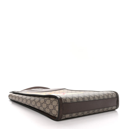 Gucci X BNF Supreme Monogram Textured Dollar Calfskin Bananya Print Top Slip Handle Tote Beige Ebony Multicolor New Acero 4 of 11