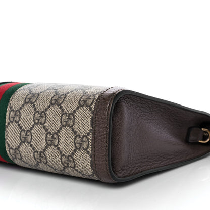Gucci GG Supreme Monogram Web Ophidia Pouch Brown 9 of 13