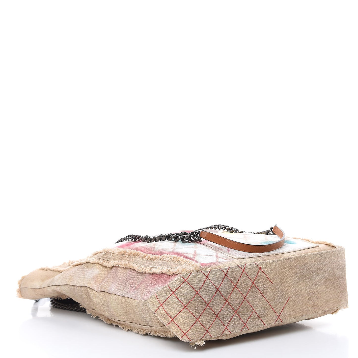 Canvas Large Graffiti Tote Beige