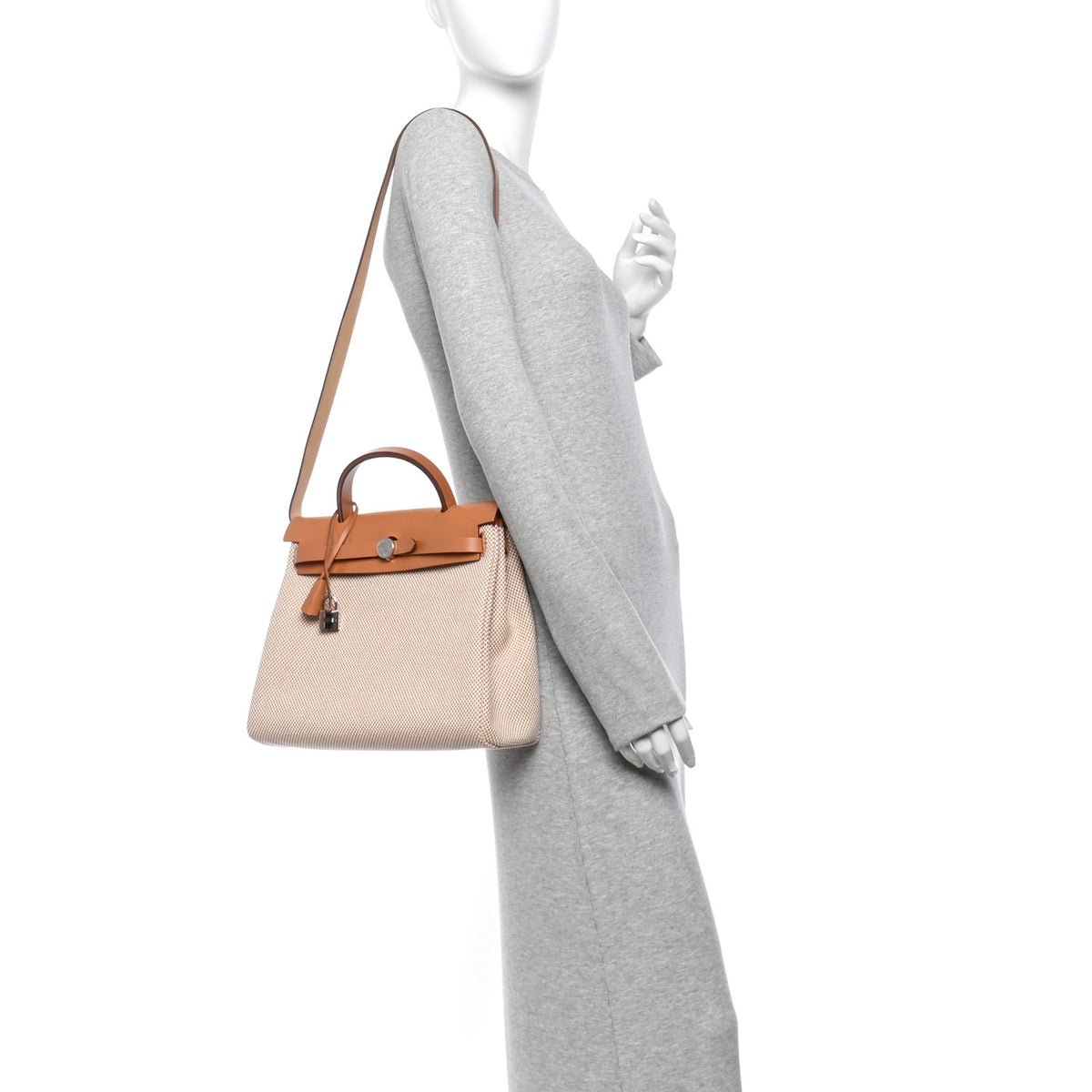 Hermes Vache Hunter Criss Viking Herbag Zip Retourne 31 PM Ecru Beige Naturel 2 of 12