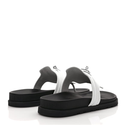 Hermes Calfskin Womens Empire Sandals 39 White 4 of 8