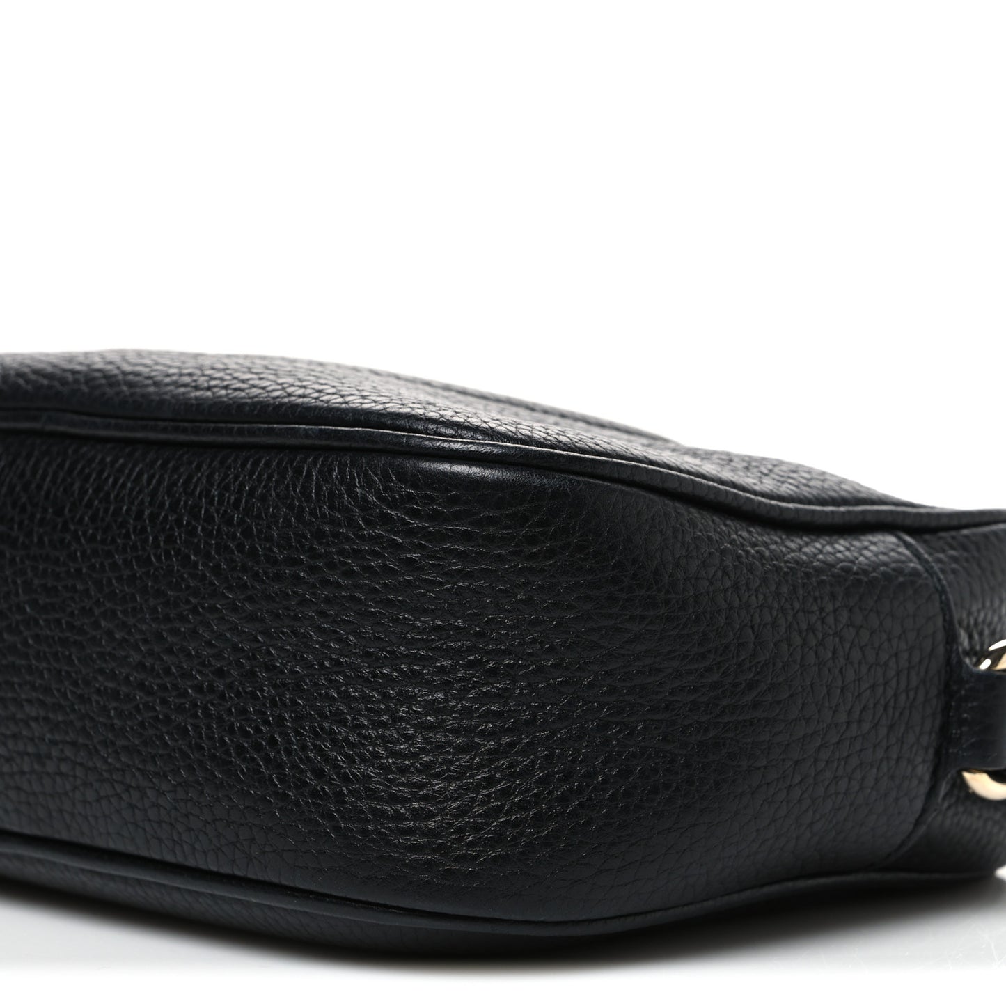 Pebbled Calfskin Small Soho Disco Bag Black