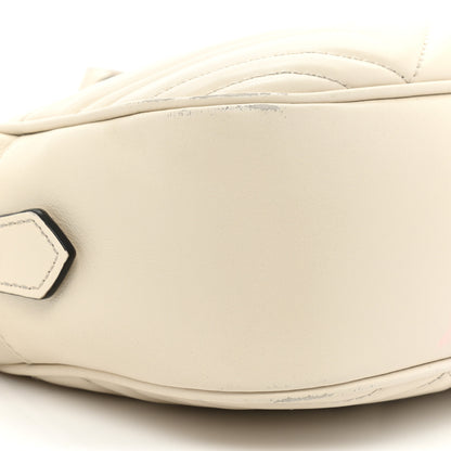 Gucci Calfskin Matelasse Small GG Marmont Chain Shoulder Bag White 9 of 19