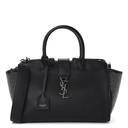 Saint Laurent Smooth Calfskin Studded Baby Monogram Downtown Cabas Black 1 of 11