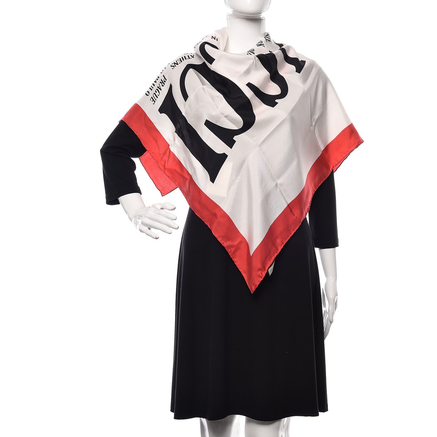 Silk Gucci World Square Scarf Ivory Red
