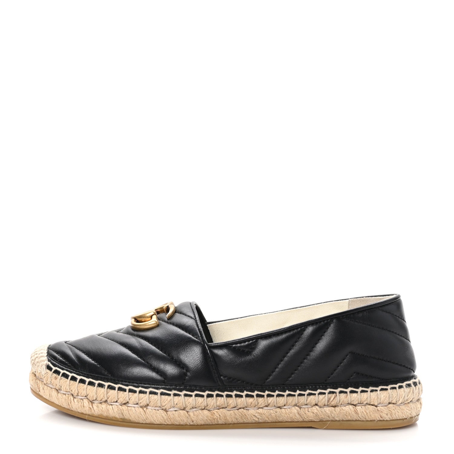Gucci Nappa Matelasse GG Marmont Espadrilles 37 Black 1 of 9