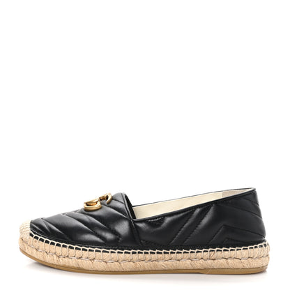 Gucci Nappa Matelasse GG Marmont Espadrilles 37 Black 1 of 9
