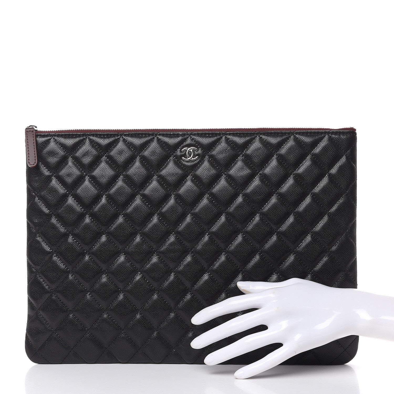 Chanel Caviar Quilted Large Cosmetic Case Black 2 of 8