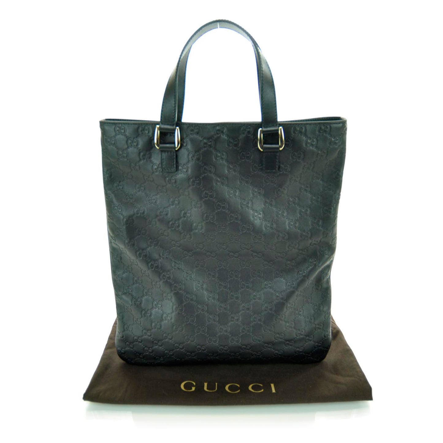 Guccissima Leather Flat Tote Black