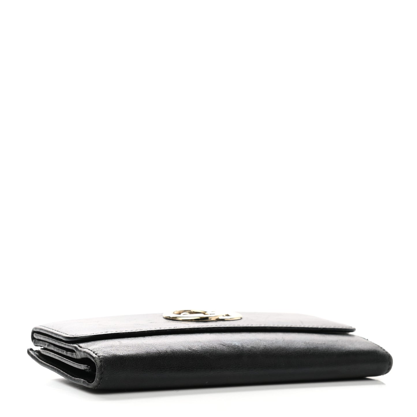 Calfskin Britt Continental Wallet Black
