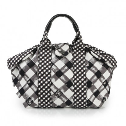 Chanel Toile Gingham Print Basket Tote 11C 1 of 10