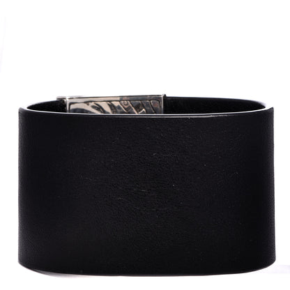 John Hardy Sterling Silver Calfskin Blue Topaz Macan Cuff Bracelet Black 3 of 4