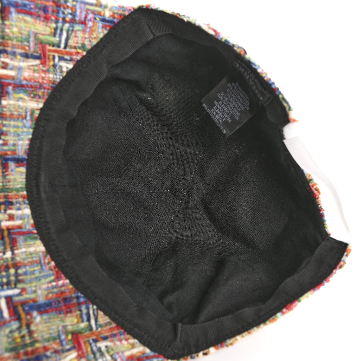 Chanel Tweed CC Enamel Cap Hat Red Multicolor 7 of 9