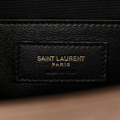Saint Laurent Grain De Poudre Textured Mixed Matelasse Medium Triquilt Monogram Satchel Dark Latte 6 of 11