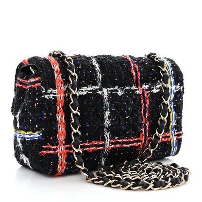 Chanel Tweed Quilted Mini Rectangular Flap Black Multicolor 3 of 10