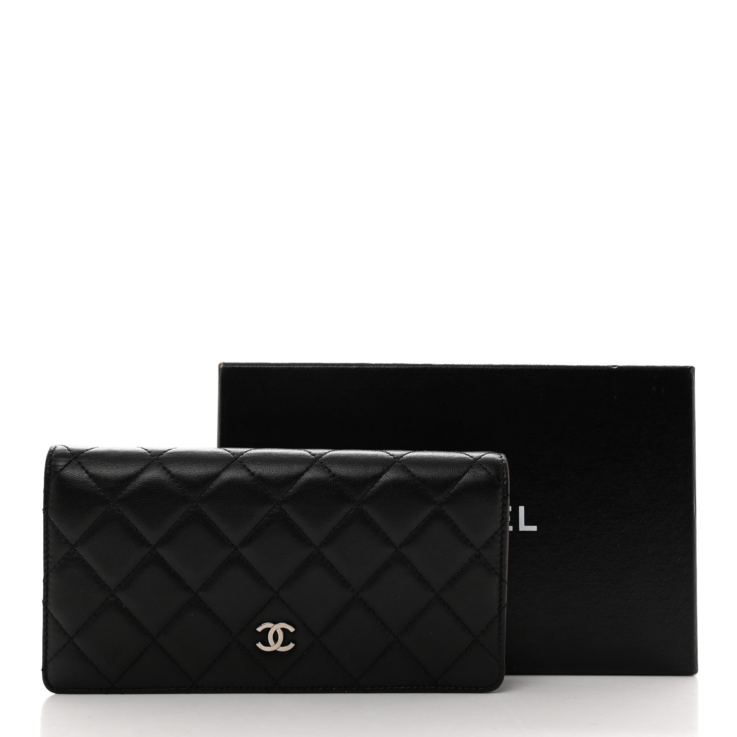 Chanel Lambskin Quilted Yen Wallet Black 8 of 8