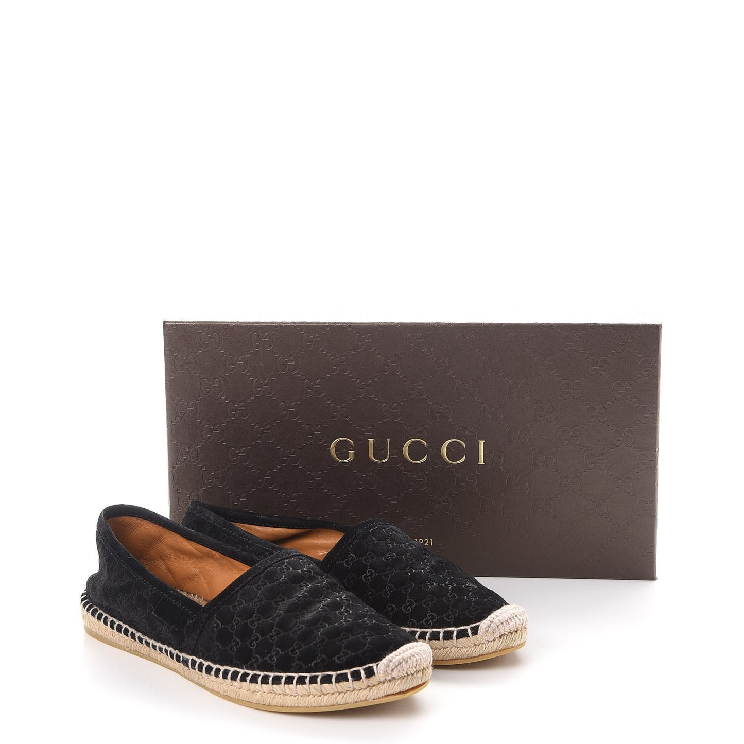 Suede Microguccissima Espadrilles 36 Black