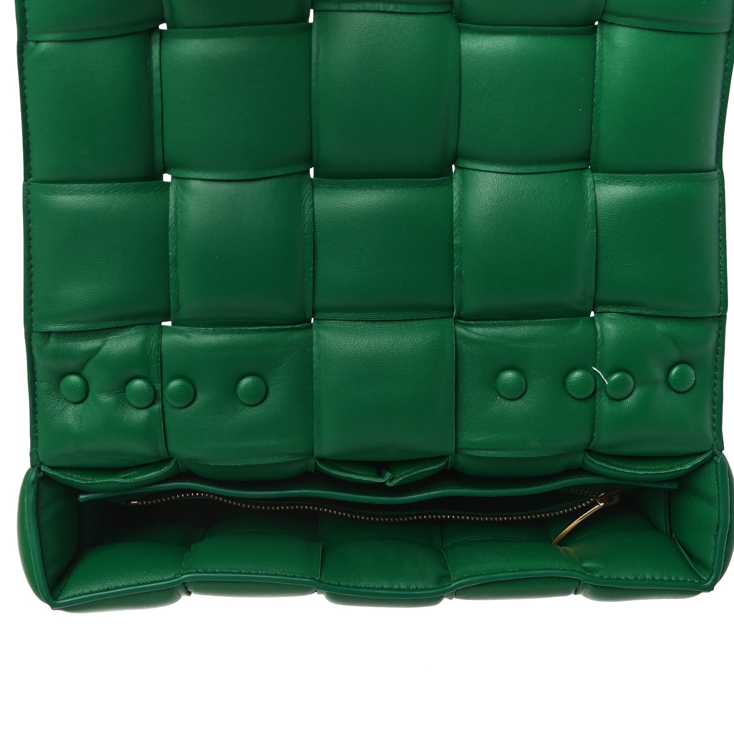 Bottega Veneta Lambskin Maxi Intreccio Padded Chain Cassette Crossbody Bag Racing Green 5 of 10