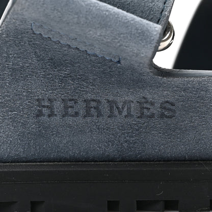 Hermes Suede Goatskin Mens Chypre Sandals 43 Bleu Pinede 5 of 8