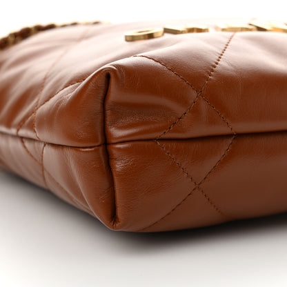 Chanel Shiny Calfskin Quilted Mini Chanel 22 Light Brown 9 of 11