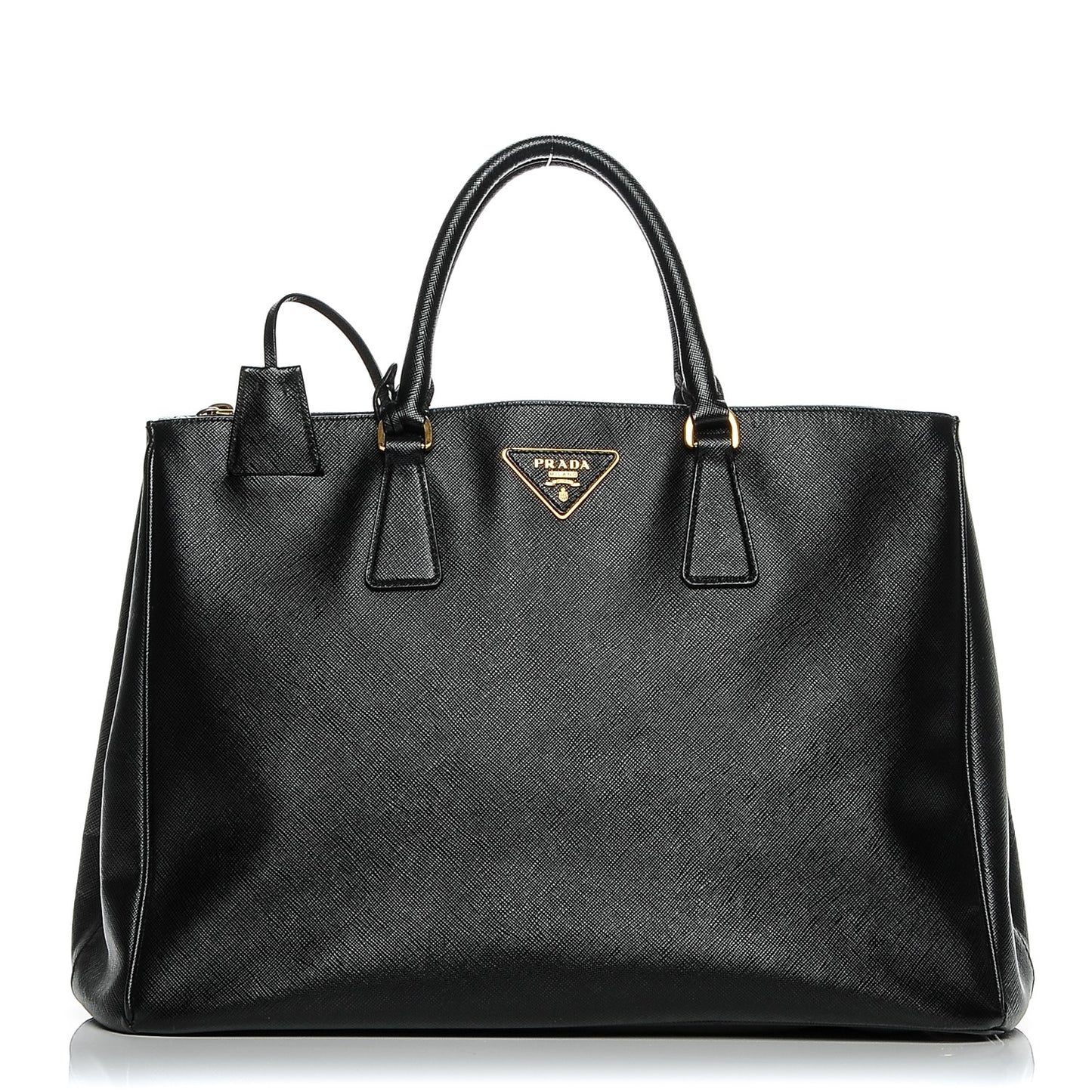 Saffiano Large Galleria Double Zip Tote Black