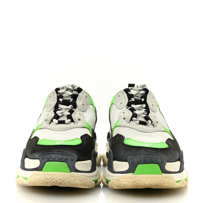 Balenciaga Fabric Mesh Womens Triple S Sneakers 37 White Green Fluo Black 3 of 12