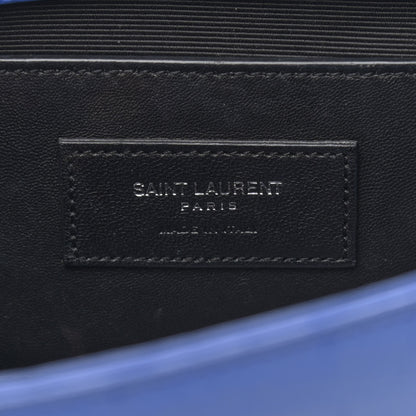 Saint Laurent Calfskin Crocodile Embossed Medium Classic Monogram Kate Tassel Satchel Bleu Majorelle 7 of 15