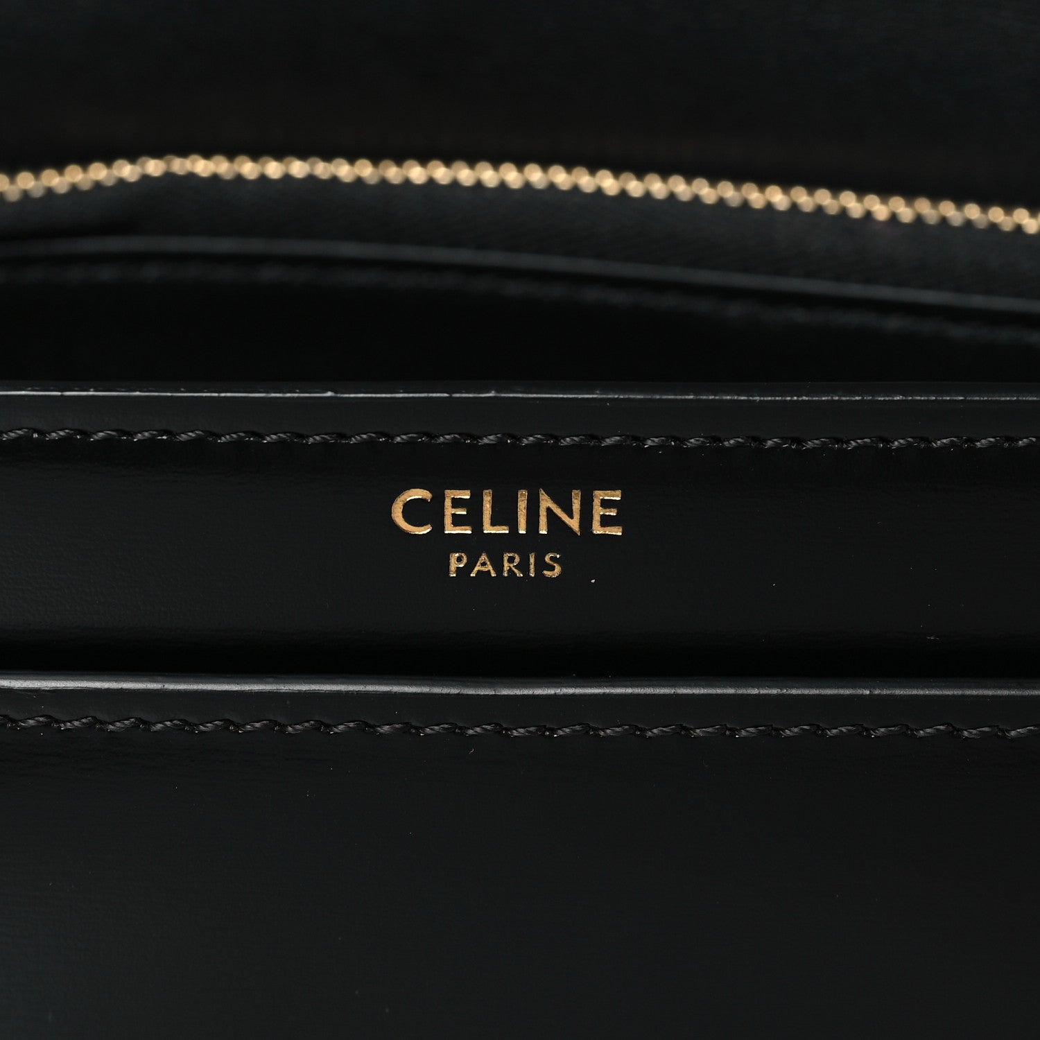 Celine Shiny Calfskin Triomphe Chain Bag Black 6 of 8