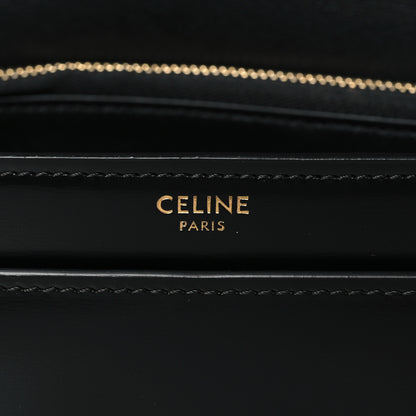 Celine Shiny Calfskin Triomphe Chain Bag Black 6 of 8
