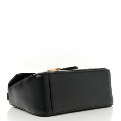 Gucci Calfskin Matelasse Mini GG Marmont Top Handle Shoulder Bag Black 4 of 12