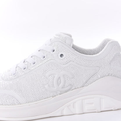 Chanel Sequin CC Sneakers 38.5 White 10 of 11