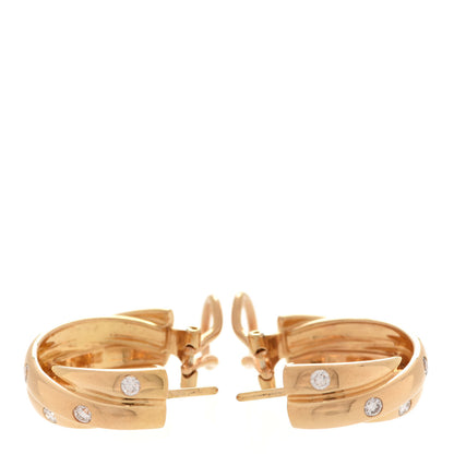 Cartier 18K Yellow Gold Diamond Trinity Hoop Earrings 3 of 4