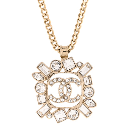 Chanel Crystal Baguette CC Necklace Gold 4 of 6