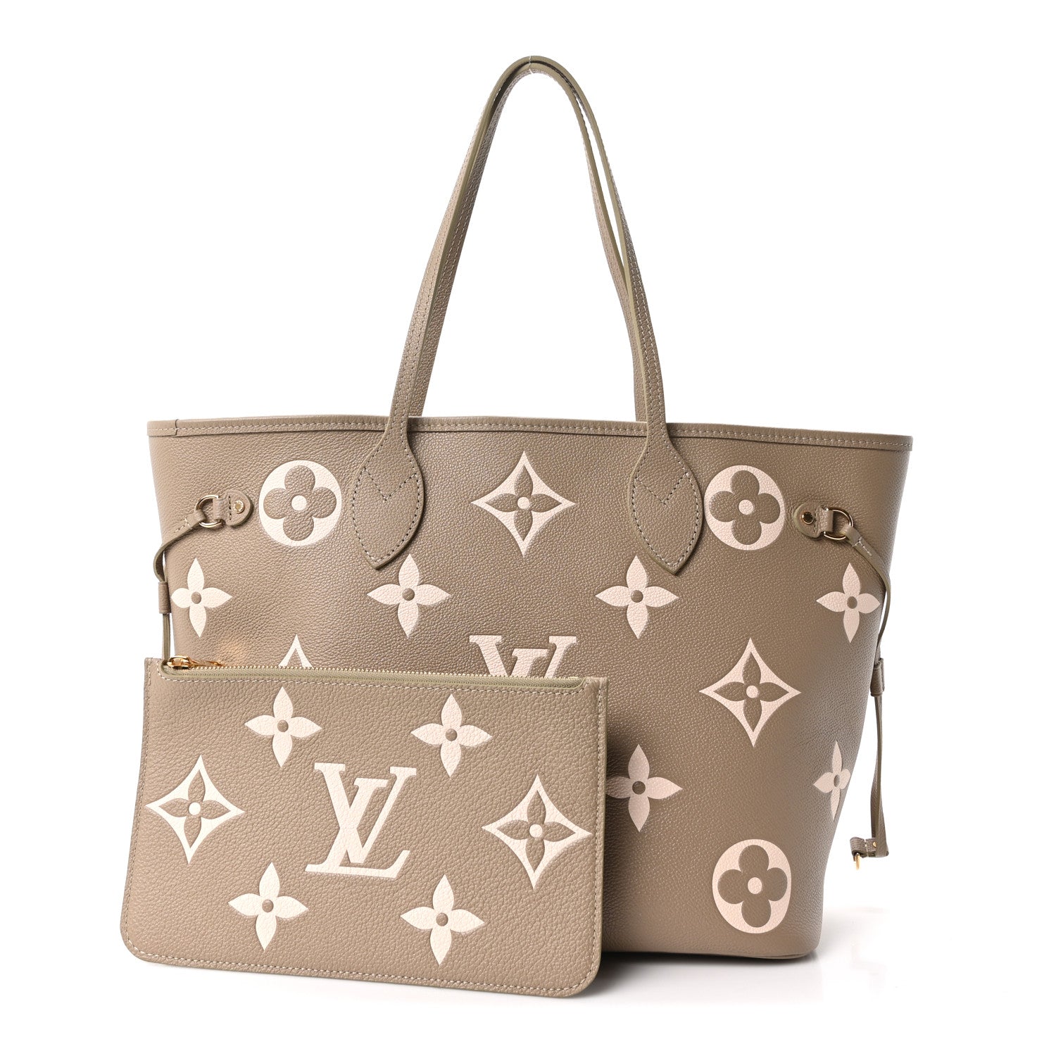 Louis Vuitton Empreinte Monogram Giant Neverfull MM Khaki Cream 2 of 10