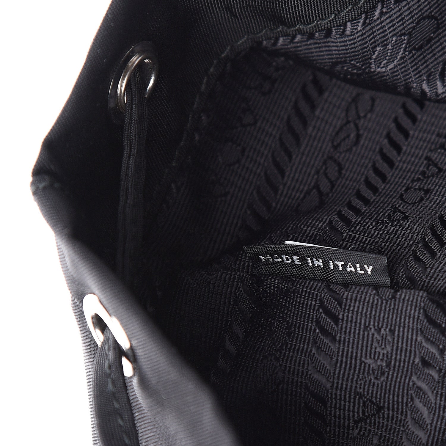 Prada Saffiano Tessuto Nylon Vela Bucket Wristlet Black 6 of 8