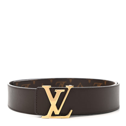 Louis Vuitton Monogram Calfskin 40mm LV Initiales Reversible Belt 85 34 Black 1 of 8