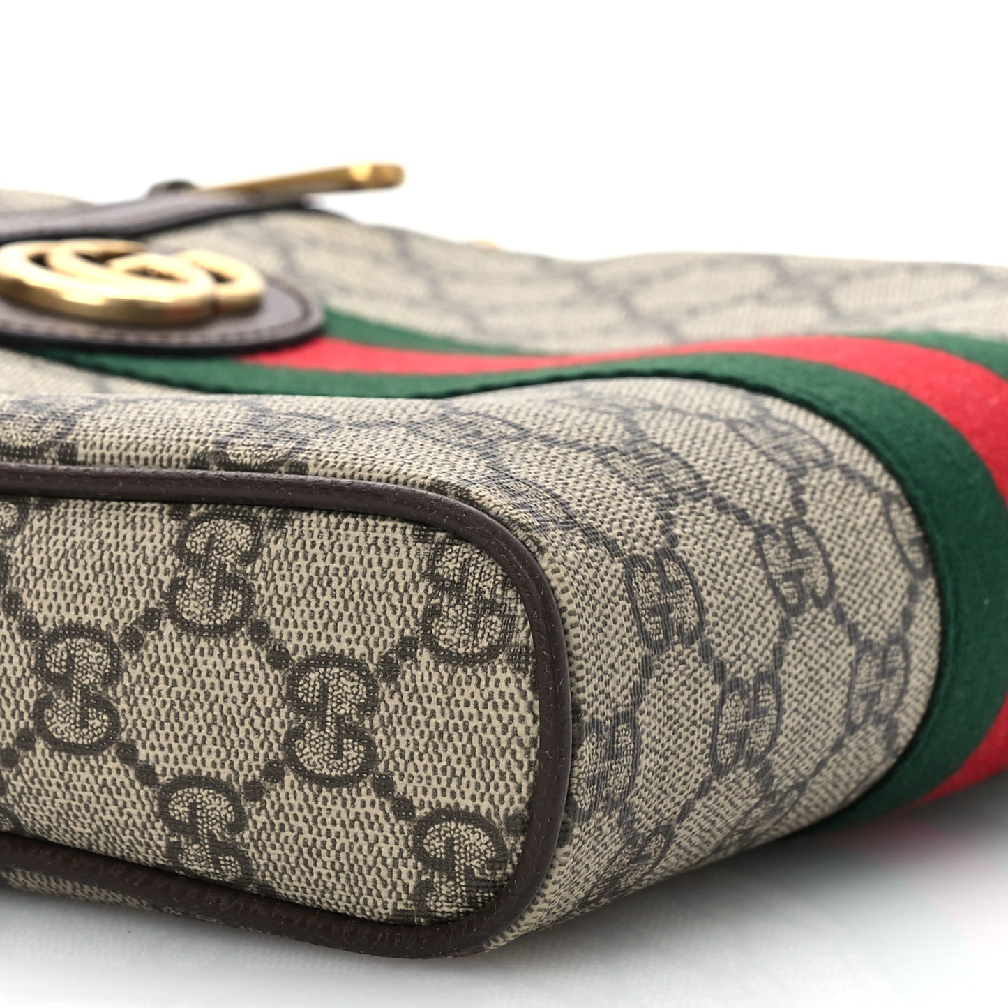 GG Supreme Monogram Web Small Ophidia Messenger Bag Brown