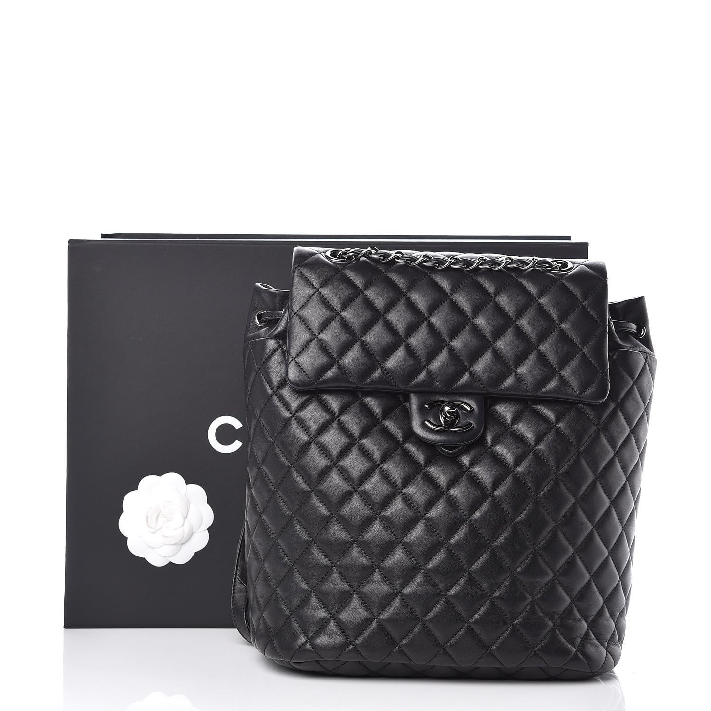Lambskin Quilted Large Urban Spirit Backpack Black